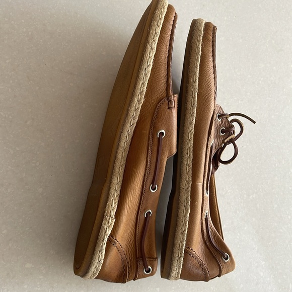 NWOT Bloomingdale’s brand Men’s tan supple leather espadrille boat shoe size 11. - Picture 9 of 10